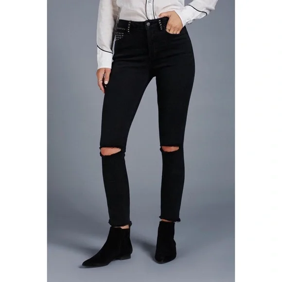 Free People Studded Payton Skinny Jeans - Picture 2 of 14